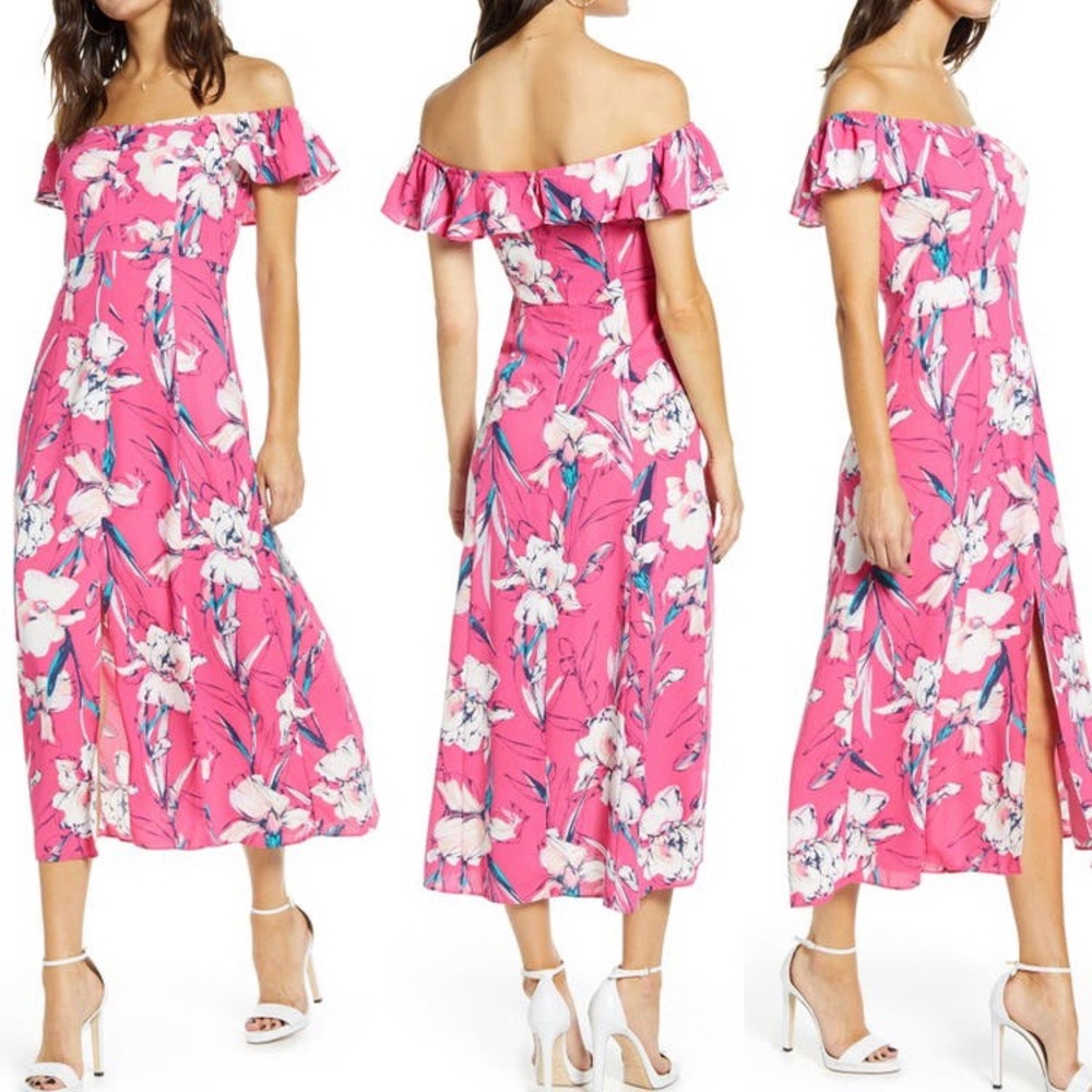 LEITH Floral Flounce Detail Dress, size Small 💗🌸